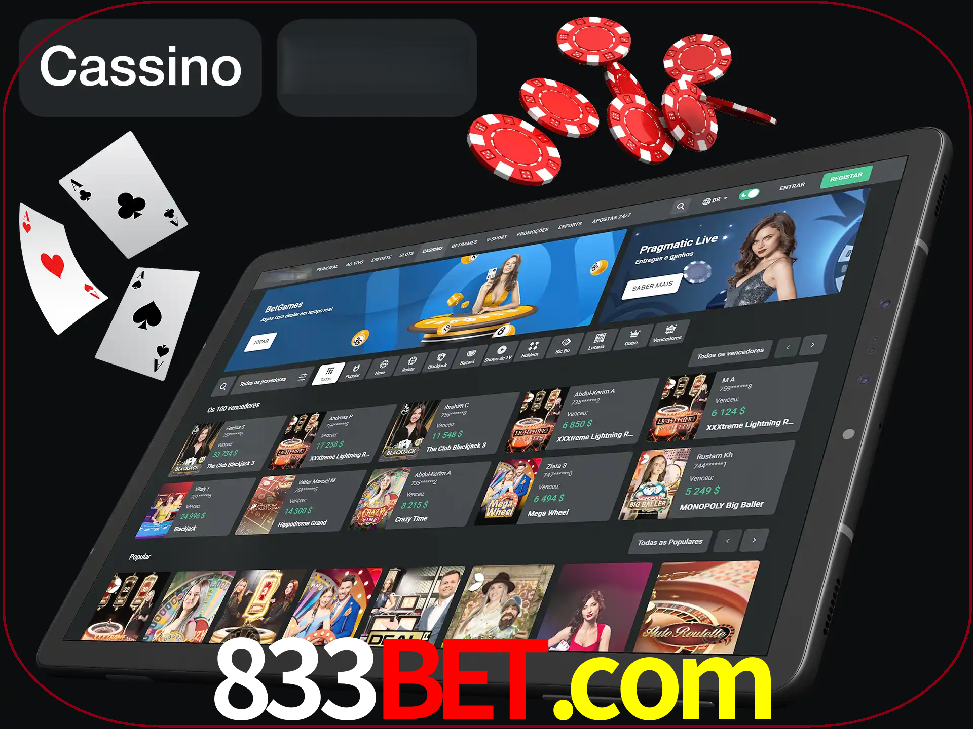Jogue vários jogos de cassino em nosso cassino.